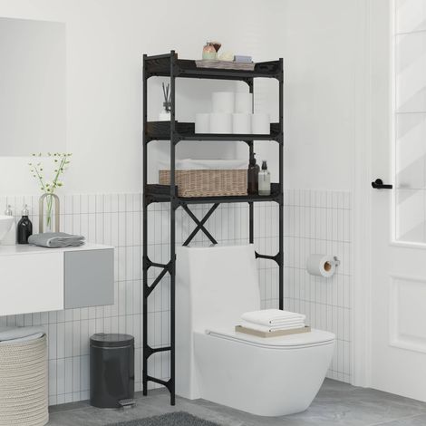 vidaXL Étagère pour machine à laver Chêne noir 67 x 25 x 163 cm
