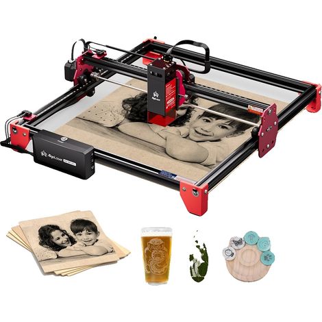 Máquina de grabado láser, potencia de 5 W, área de grabado de 300 mm x 315 mm, velocidad de 12000 mm/min, voltaje de 110 V a 240 V, compatible con Wifi y USB. (1/5)
