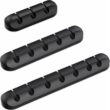 Organizzatore di cavi da scrivania - Confezione da 3 - Fascette per cavi autoadesive in silicone, organizzatore di cavi di ricarica - AquaForge (1/5)