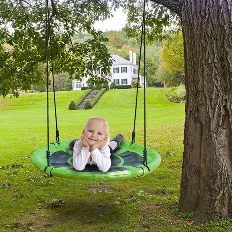 Columpio Nido, Columpio Jardín Nido de Altura Ajustable para Niños y Adultos, Cuerdas Ajustables ø 100 cm (1/5)