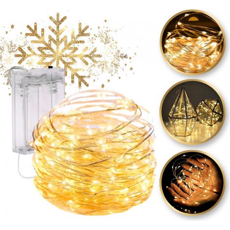 Luci interne a stringa 50 LED BIANCO CALDO LAMPADA10CB