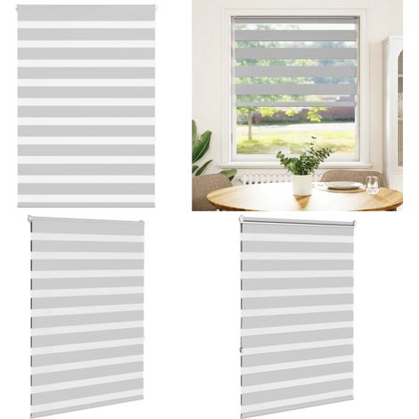 vidaXL Zebrarollo Hellgrau 100x150 cm Stoffbreite 95,9 cm Polyester (1/5)