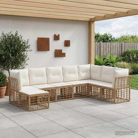 Ensemble de canapés d'extérieur Naturel Polyester vidaXL