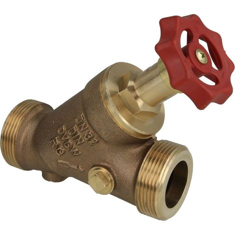 Vanne à passage direct en laiton rouge DN32 filetage mâle 3/4’’