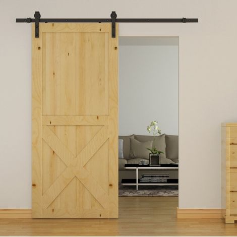 Kit binario per porta scorrevole 200 cm in acciaio nero FloraGrace (1/5)