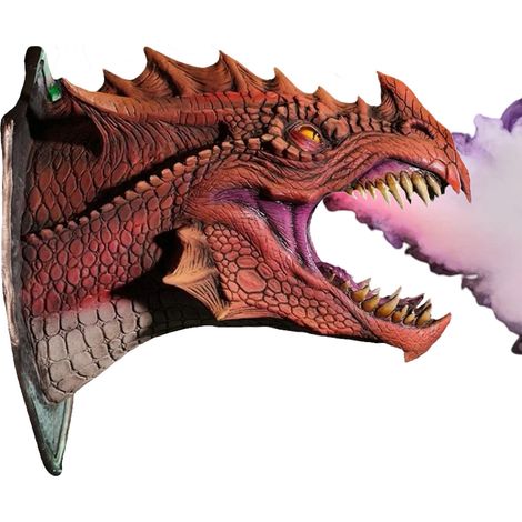 Accessoires de dragon 3D Décoration de dragon d'Halloween Lampe à fumée dinosaure murale (1/5)