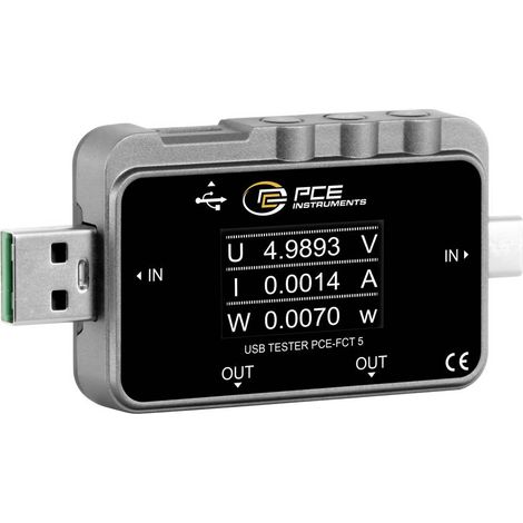 PCE Instruments PCE-FCT 5 Misuratore USB digitale incl. tester di tensione (1/4)