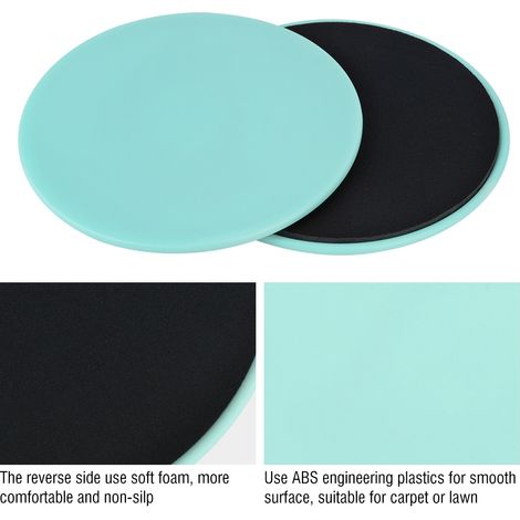 2 Disques de Glisse pour Exercices de Fitness à la Maison - Entraînement Pilates et Corps Entier (Couleur Vert Clair)