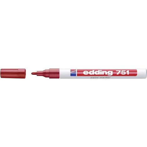 Marqueur peinture - rouge - 1 stylo - pointe ronde 2-4 mm - marqueur de peinture pour l'étiquetage du métal, verre, roche ou du plastique - résistant à la chaleur, permanent et étanche (1/5)