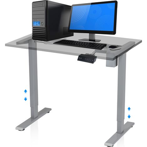 SWANEW Scrivania regolabile in altezza elettricamente telescopica fino a 80kg. grigia (1/5)