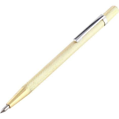 Scriber de Pointe de Carbure Stylo de Gravure pour Verre/Céramique/Feuille de Métal Scriber Portatif de Poche avec Clip et Aimant 1Pcs(Doré) (1/5)