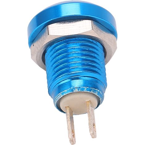 Metall-Drucktaster, stufenlos, selbstrückstellend, wasserdicht, M8 Zinklegierung, Mikro, ohne Beleuchtung, 1A24V (blau) (1/5)