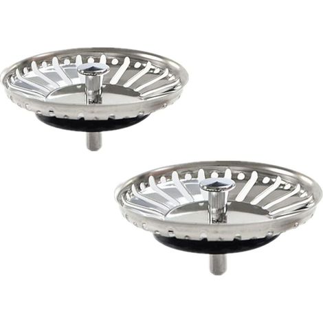 2pcs Filtre à évier/salle de bain diamètre de 84 mm avec embout à boule, en acier inoxydable (1/5)