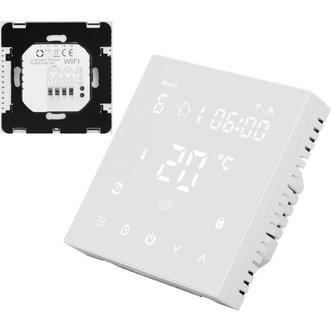 Thermostat intelligent à affichage numérique 16 A avec télécommande WiFi pour téléphone portable, AC90‑240V