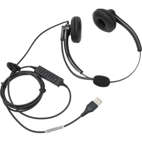 Casque professionnel filaire binaural à réduction de bruit avec microphone pour centre d'appels et service client (1/5)