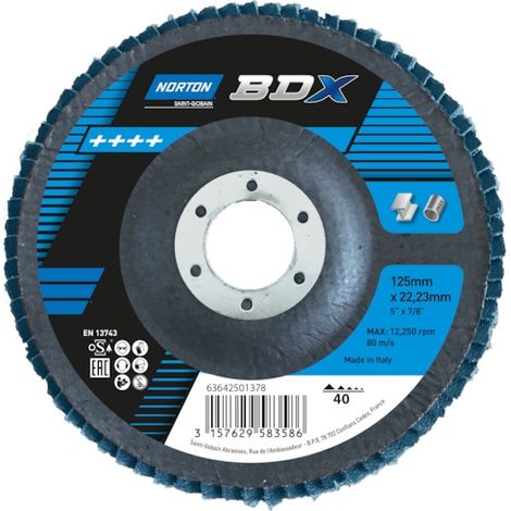 Disque à lamelles BDX diamètre 125 mm - Grain 40 - NORTON