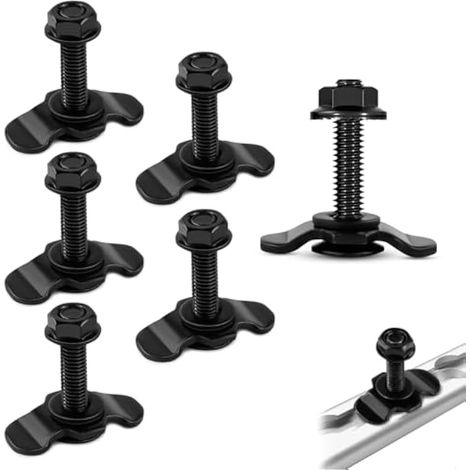Vis de fixation pour rails d'arrimage, 6 pièces M8x40, accessoires pour racks de fret aérien, noir (1/5)