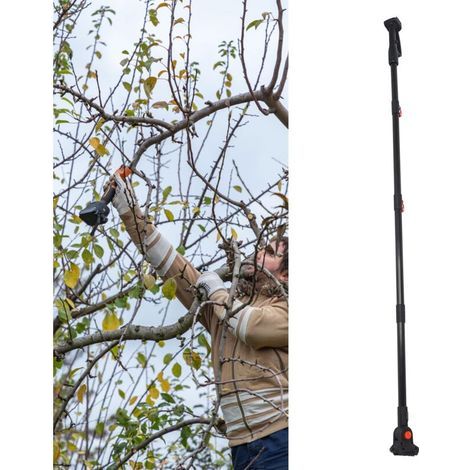 Poteau D'extension pour Sécateur électrique sans Fil, Poteau Télescopique en Aluminium pour Tronçonneuse Coupe-Branches Hautes, Outil de Poteau D'extension Télescopique pour (1/5)