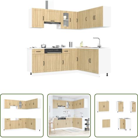vidaXL Küchenzeile - 11-tlg. Küchenschrank-Set Lucca Sonoma-Eiche Holzwerkstoff (1/5)