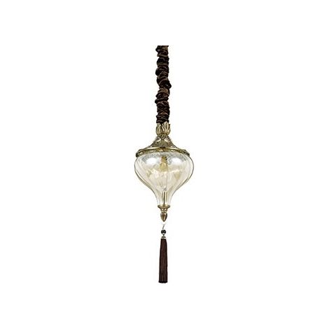 Ideal Lux Harem - 1 Licht Decke Anhänger Antik Messing, Bernstein, Glas, E27 (1/2)