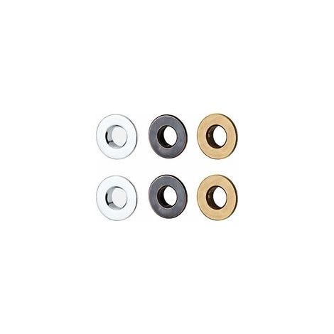 Lot de 6 anneaux de trop-plein en laiton – Finition chrome et patine noire – Diamètre 30mm pour évier de salle de bain ou cuisine (1/5)