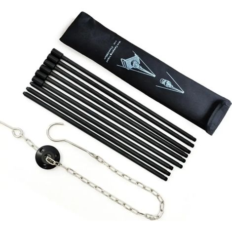 Support trépied pliable en acier inoxydable pour barbecue de camping, support de réchaud portable suspendu pour casseroles, outil de cuisson pour gril portable. (1/5)