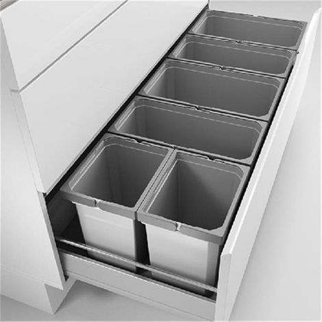 Naber Cox® Box 275 S/1200-6, Abfallsammler für vorhandene Auszüge, hellgrau (1/2)