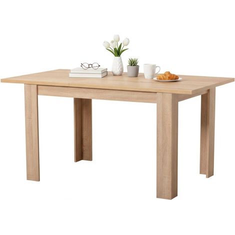 Tavolo Fisso Uscio, 6 Posti, Forma Rettangolare, Materiale Piano in Legno Nobilitato, 120x80x74.5h cm Marrone Rovere