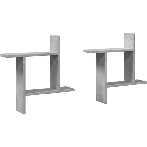 Maison Exclusive - Wandregale 2 Stk. Betongrau 50x12x50 cm Holzwe