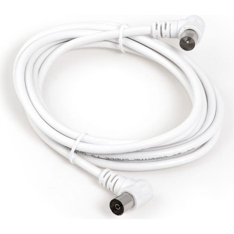 Cable antena conectores acodados 2,5m blanco axil (1/3)