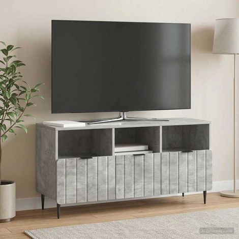 Meuble TV Gris béton 102 x 34,5 x 50 cm Bois d'ingénierie vidaXL (1/5)