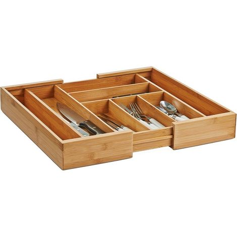Zeller Kesper Organisateur tiroir bambou naturel extensible