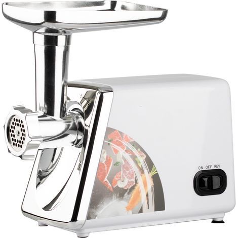 Meat grinder, 2500 W, stainless steel blade, 3 sieves, fully automatic, white (1/5)