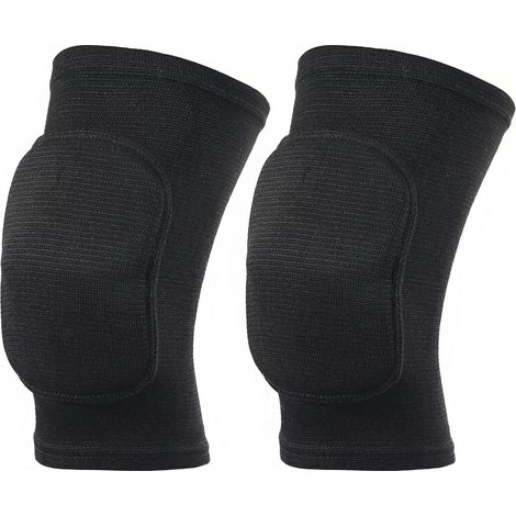 1 paire de genouillères pour la danse - Pour homme et femme - Antidérapantes - Élastiques - En mousse EVA - Pour le yoga, le sport, la course - Noir (1/5)