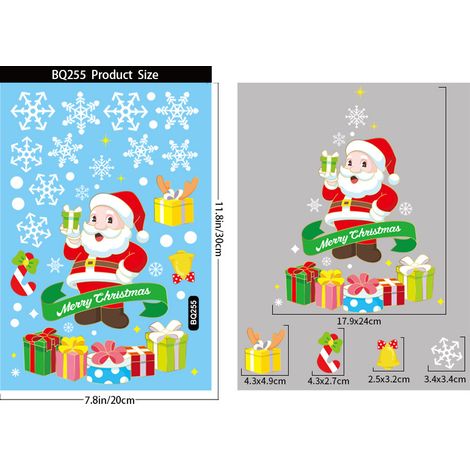 Nouveaux autocollants de Noël, décorations de Noël, stickers pour vitres, électricité statique, sapin de Noël, vieil homme, renne, autocollants pour portes