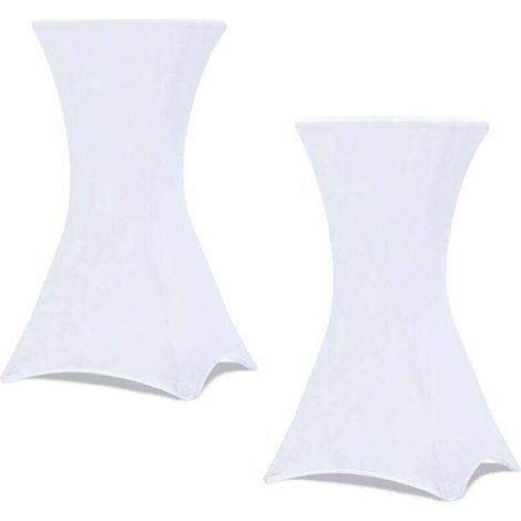 Lot de 2 housses blanches pour table haute pliante 105 CM