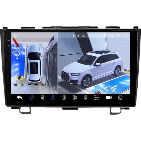 Radio de voiture, lecteur vidéo multimédia, compatibilité avec smartphone, compatible avec Honda CR-V 3 RE CRV 2007-2011, QS8PNC avec caméra 360 (1/2)