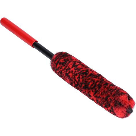 Brosse de Nettoyage Universelle pour Jantes de Voiture, Manche Long Flexible, Détail des Pneus Rouge