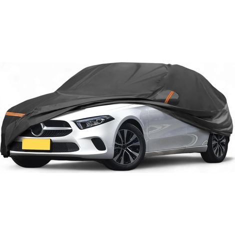 A Car Cover for A-Klasse 2018-24 Peva Spunlace Cotton Exterior Full Car Cover All Weather Waterproof Windproof Sun Protection Rain Closure Black (1/5)