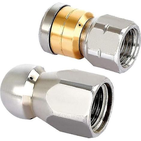 Sewer Jetter Hose Nozzle,high Pressure Washer Hose Nozzle,1 Button Nose Nozzle 1 Rotating Nozzle