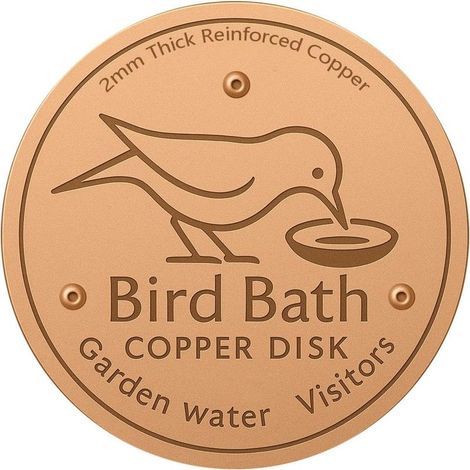 Disque en cuivre pour bain d'oiseaux : purification efficace de l'eau. réduction naturelle des algues et entretien facile du bain d'oiseaux extérieur