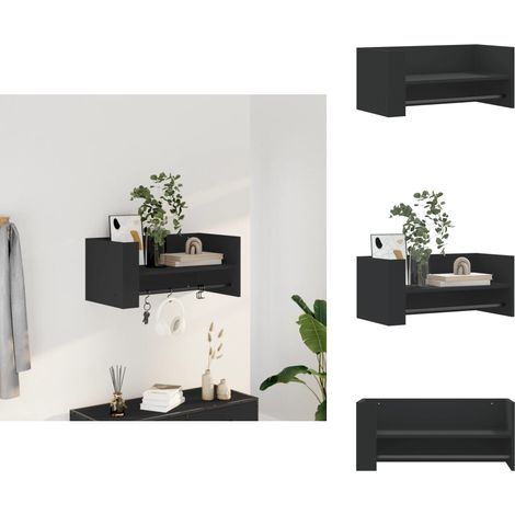 Étagère murale noir 70,5x35x30,5 cm bois d'ingénierie - Étagère Murale - Étagère Flottante - Rangement Mural - Meuble Design - Décoration Murale (1/5)
