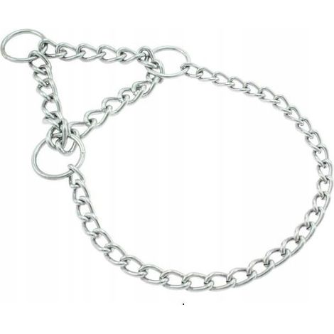 Collare a catena PER CANE, catena a mezzo strozzo, argento, 40 cm, metallo (1/3)