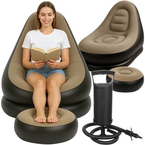 Fauteuil gonflable avec repose-pieds (1/5)
