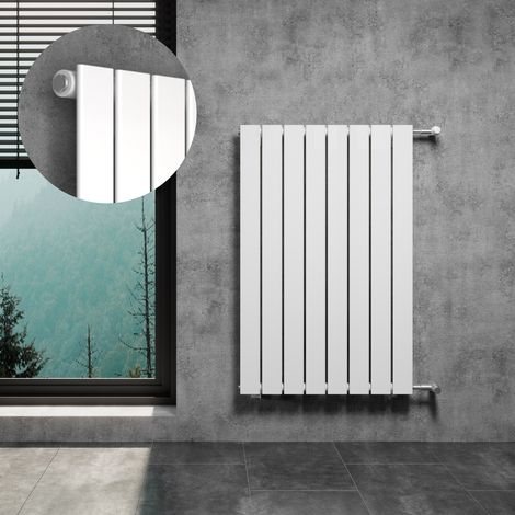WITEN&NOCK Design Heizkörper Flachheizkörper mit Seitenanschluss Paneelheizkörper, Nabenabstand 900 mm, weiß, Breite 60 cm, einlagig