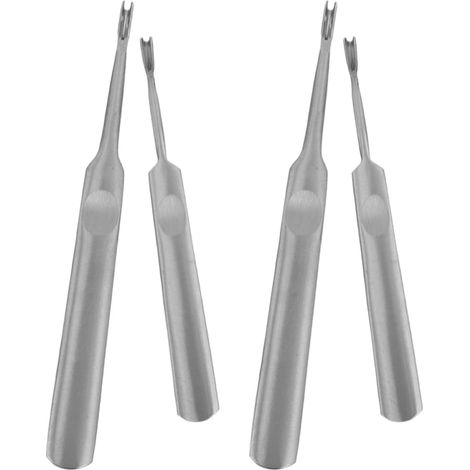 4 Pièces Outil de Rainurage Cuir Inox Argenté (1/5)
