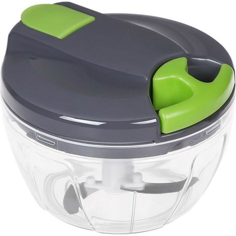 SABIR Hachoir Oignon Manuel,Coupe ail,Coupe Legumes Hacheur Manuel 5 Secondes,Hacher les Oignons Achoire Manuelle,Mixeur,Eminceur,Découpe-Decoupe-Écrase ail,Gingembre en Acier Inoxydable,sans électric (1/5)