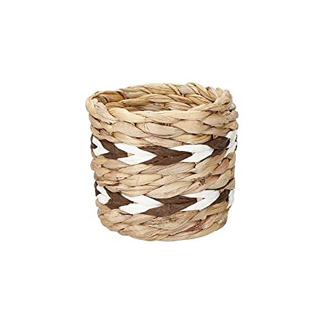 Kitchen Craft Planter de Hyacinth de Water, Planter de Indoor, Natural Woven Planter withde Stripes Design, 11.5 x 11.5 x 11 cm (1/4)