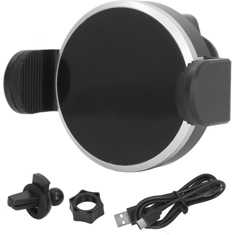 Support téléphonique surface lisse toucher confortable 360° rotatif chargeur sans fil voiture à induction rapide (1/5)