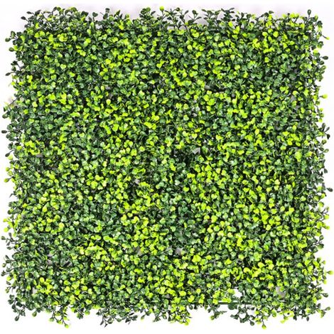 Haie artificielle 50 cm x 50 cm, protection et intimité pour jardin, toile de fond murale en gazon synthétique, protection UV (1 pièce) (1/5)